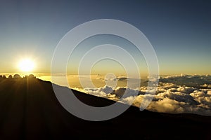 The sunset at the top of the Haleakala, MAUI, HAWAII