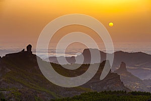 Sunset from the top of Pico de las Nieves, Gran Canaria Island