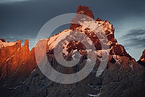 Sunset in Torres del Paine photo
