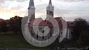 Sunset Among the Towers of Orastie Churches Transylvania