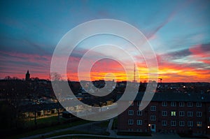 Sunset in Vordingborg Denmark