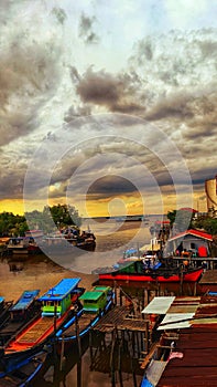 Sunset at TPI Port Dumai, Riau