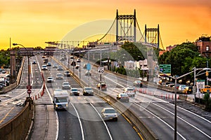 Sunset traffic on I-278 near Triboro Bridge