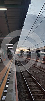 Sunset Train Station Alone