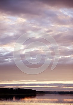 Sunset on the tranquil river