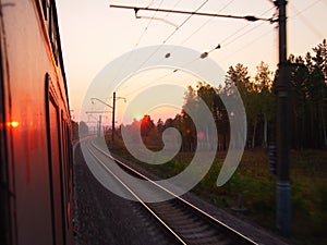 Sunset on the Trans-Siberian Railway