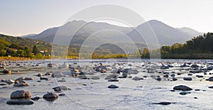 Sunset on Trebbia river