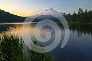 Sunset on Trillium Lake photo