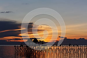 Sunset on tropical paradise