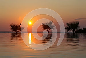 Sunset in tropical paradise