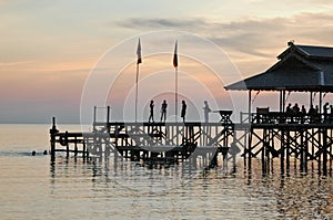 Sunset in a Tropical Paradise - Pulau Tiga Island, Sabah, Borneo, Malaysia.