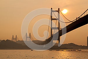 Sunset at Tsing Ma Bridge, Hong Kong