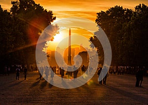 Sunset at Tuileries Gardens, Paris photo