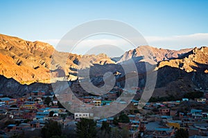 Sunset on Tupiza red mountain range, Southern Bolivia