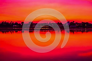 Sunset with twilight light at Ping river