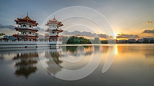 Sunset of Twin Towers, Chinese Garden