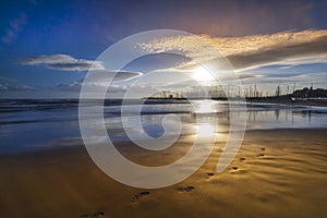 Sunset of Tyrrhenian Sea, view from sanctuary of holy Maria Goretti photo