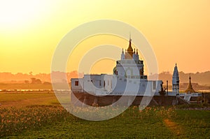 Sunset in U Bein bridge, Myanmar