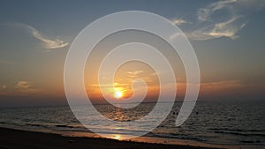 Sunset at the Umm Al Quwain beach - United Arab Emirates photo