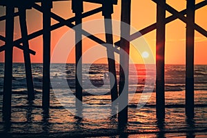 Sunset Under the Pier, Newport Beach, California