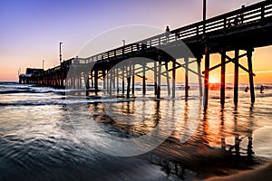 Sunset Under the Pier, Newport Beach, California