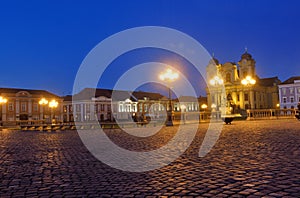 Sunset at Union Square of Timisoara,