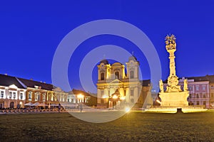 Sunset at Union Square of Timisoara,