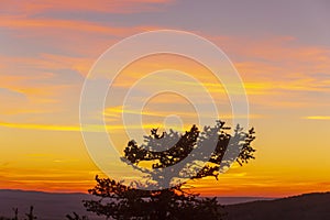 sunset in the Ural Mountains