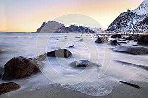 Sunset at Uttakleiv Beach, Lofoten Norway