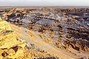 Sunset at Valle de la Luna Moon Valley in the Atacama desert in North Chile