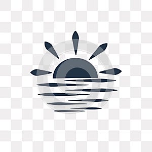 Sunset vector icon isolated on transparent background, Sunset t