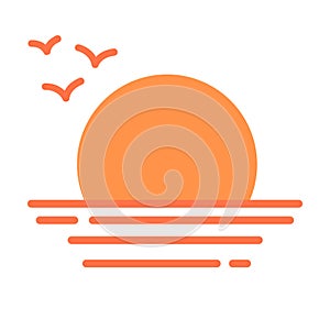 Sunset vector illustration simple icon