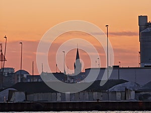 Sunset at Vejle harbor