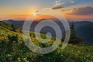 Sunset in Velka Fatra mountains