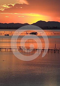 Sunset on Venice lagoon