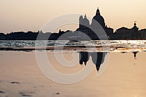 Sunset in Venice - Reflection of the Madonna della Salute church