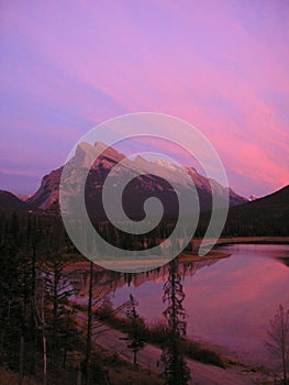 Sunset on Vermilion Lakes