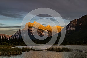 Sunset Vermillion Lakes. Banff National Park, Alberta, Canada