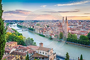 Sunset in Verona, italy