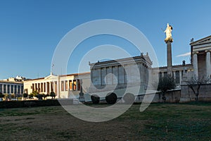 Sunset view of Academy of Athens, Attica, Greece