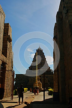 Sunset view of the ancient Brihadisvara Temple in Gangaikonda Cholapuram, india.