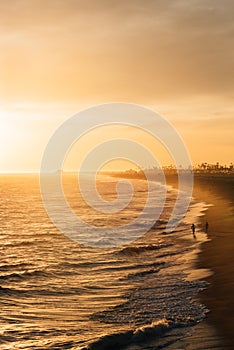 Sunset view from the Balboa Pier in Newport Beach, Orange County, California