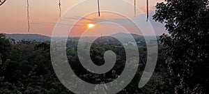 Atardecer balcón de instalación que proporciona servicios de alojamiento 