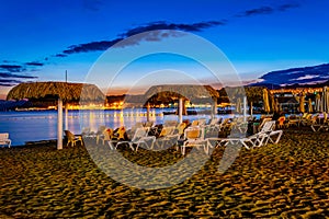 Sunset view of a beach in Eilat, Israel