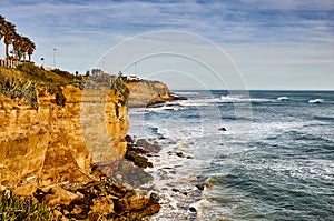 Sunset view of Beach in Sao Pedro Estoril, Portugal - Image