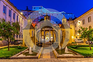 Sunset view of beautiful Jardim da Manga at Coimbra, Portugal photo