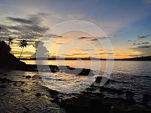 Sunset view of the beautiful landscape in the Indian ocean