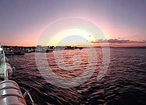 Sunset view from boat on Buton island