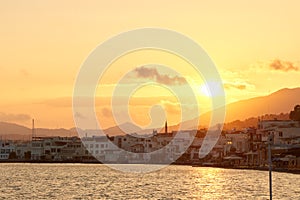 Sunset view of Bodrum city