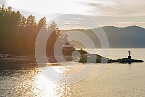 Sunset view of Bowen Island in the west coast of Vacouver, BC, C